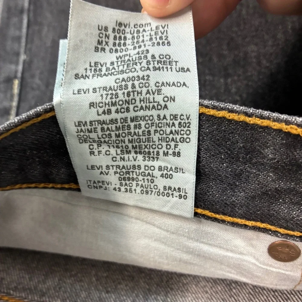 Y2K 90s Levis 501 Original Straight Leg Jeans Mens 46x32 Dark Wash Button Fly